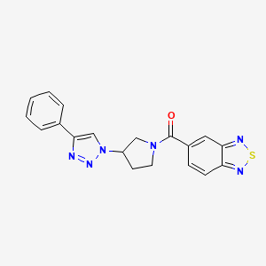 molecular formula C19H16N6OS B3006031 benzo[c][1,2,5]thiadiazol-5-yl(3-(4-phenyl-1H-1,2,3-triazol-1-yl)pyrrolidin-1-yl)methanone CAS No. 2034290-39-4