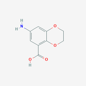 molecular formula C9H9NO4 B3006035 7-Amino-2,3-dihydro-1,4-benzodioxine-5-carboxylic acid CAS No. 66410-92-2