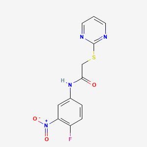 N-(4-fluoro-3-nitrophenyl)-2-pyrimidin-2-ylsulfanylacetamide