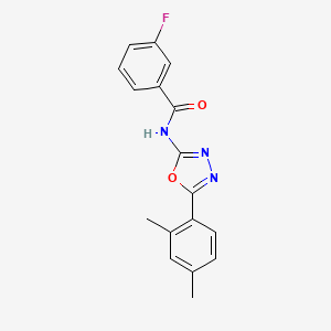 N-(5-(2,4-dimethylphenyl)-1,3,4-oxadiazol-2-yl)-3-fluorobenzamide