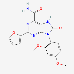 9-(2,4-dimethoxyphenyl)-2-(furan-2-yl)-8-oxo-7H-purine-6-carboxamide