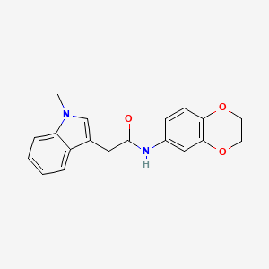 molecular formula C19H18N2O3 B3006054 N-(2,3-dihydrobenzo[b][1,4]dioxin-6-yl)-2-(1-methyl-1H-indol-3-yl)acetamide CAS No. 688759-71-9