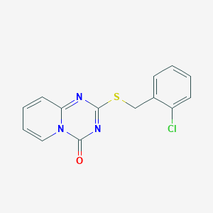 molecular formula C14H10ClN3OS B3006059 2-[(2-Chlorophenyl)methylsulfanyl]pyrido[1,2-a][1,3,5]triazin-4-one CAS No. 896333-85-0