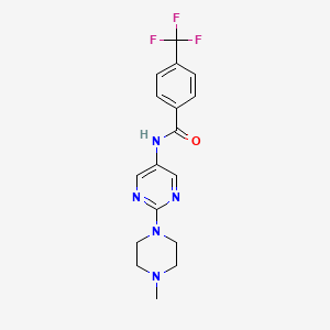 molecular formula C17H18F3N5O B3006062 N-(2-(4-methylpiperazin-1-yl)pyrimidin-5-yl)-4-(trifluoromethyl)benzamide CAS No. 1396873-40-7