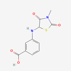 molecular formula C11H10N2O4S B3006070 3-[(3-Methyl-2,4-dioxo-1,3-thiazolidin-5-yl)amino]benzoic acid CAS No. 1009162-78-0