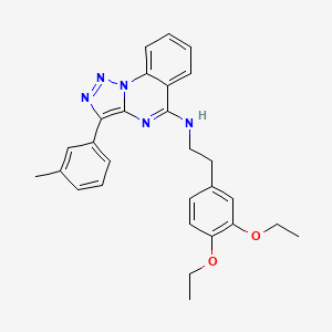 molecular formula C28H29N5O2 B3006073 N-[2-(3,4-diethoxyphenyl)ethyl]-3-(3-methylphenyl)triazolo[1,5-a]quinazolin-5-amine CAS No. 866843-96-1