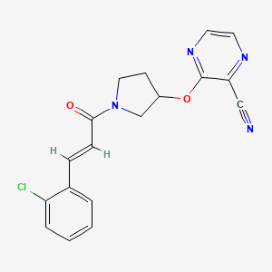 (E)-3-((1-(3-(2-chlorophenyl)acryloyl)pyrrolidin-3-yl)oxy)pyrazine-2-carbonitrile