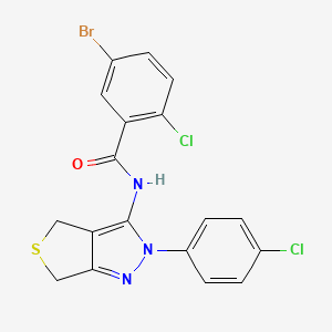 molecular formula C18H12BrCl2N3OS B3006080 5-bromo-2-chloro-N-[2-(4-chlorophenyl)-4,6-dihydrothieno[3,4-c]pyrazol-3-yl]benzamide CAS No. 391866-36-7