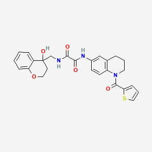 molecular formula C26H25N3O5S B3006082 N1-((4-hydroxychroman-4-yl)methyl)-N2-(1-(thiophene-2-carbonyl)-1,2,3,4-tetrahydroquinolin-6-yl)oxalamide CAS No. 1396808-20-0
