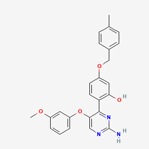 molecular formula C25H23N3O4 B3006083 2-(2-Amino-5-(3-methoxyphenoxy)pyrimidin-4-yl)-5-((4-methylbenzyl)oxy)phenol CAS No. 896820-12-5