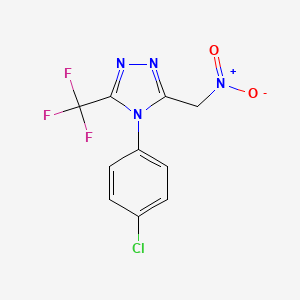 molecular formula C10H6ClF3N4O2 B3006085 4-(4-chlorophenyl)-3-(nitromethyl)-5-(trifluoromethyl)-4H-1,2,4-triazole CAS No. 338394-01-7