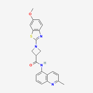 molecular formula C22H20N4O2S B3006093 1-(6-methoxybenzo[d]thiazol-2-yl)-N-(2-methylquinolin-5-yl)azetidine-3-carboxamide CAS No. 1286726-45-1