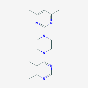 molecular formula C16H22N6 B3006101 2-[4-(5,6-Dimethylpyrimidin-4-yl)piperazin-1-yl]-4,6-dimethylpyrimidine CAS No. 2380144-37-4