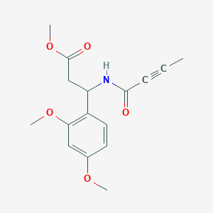 molecular formula C16H19NO5 B3006117 Methyl 3-(but-2-ynamido)-3-(2,4-dimethoxyphenyl)propanoate CAS No. 1808782-06-0
