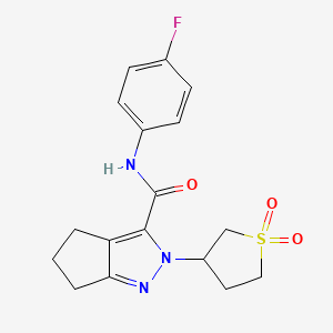 2-(1,1-dioxidotetrahydrothiophen-3-yl)-N-(4-fluorophenyl)-2,4,5,6-tetrahydrocyclopenta[c]pyrazole-3-carboxamide