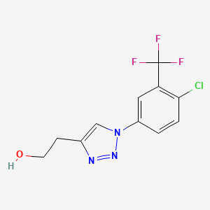 molecular formula C11H9ClF3N3O B3006122 2-{1-[4-chloro-3-(trifluoromethyl)phenyl]-1H-1,2,3-triazol-4-yl}ethan-1-ol CAS No. 1283236-39-4