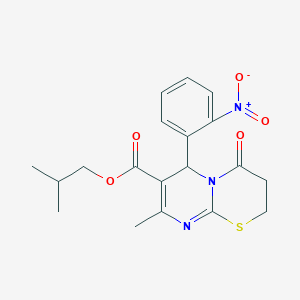 Isobutyl 8-methyl-6-(2-nitrophenyl)-4-oxo-2,3,4,6-tetrahydropyrimido[2,1-b][1,3]thiazine-7-carboxylate