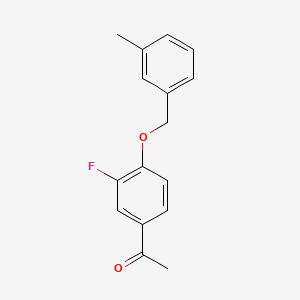 molecular formula C16H15FO2 B3006127 1-{3-氟-4-[(3-甲基苄基)氧基]苯基}-1-乙酮 CAS No. 885949-77-9