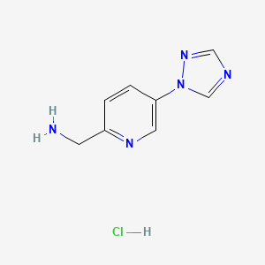 molecular formula C8H10ClN5 B3006132 (5-(1H-1,2,4-三唑-1-基)吡啶-2-基)甲胺盐酸盐 CAS No. 1803581-13-6