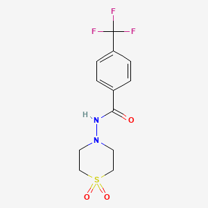 molecular formula C12H13F3N2O3S B3006133 N-(1,1-dioxo-1lambda~6~,4-thiazinan-4-yl)-4-(trifluoromethyl)benzenecarboxamide CAS No. 677749-55-2