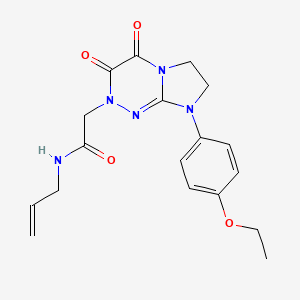 molecular formula C18H21N5O4 B3006138 N-烯丙基-2-(8-(4-乙氧基苯基)-3,4-二氧代-3,4,7,8-四氢咪唑并[2,1-c][1,2,4]三嗪-2(6H)-基)乙酰胺 CAS No. 941996-57-2