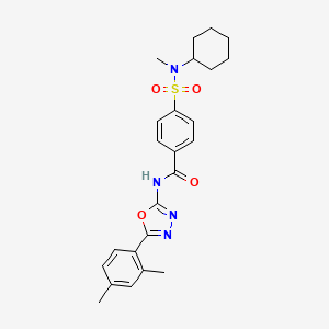 molecular formula C24H28N4O4S B3006142 4-(N-cyclohexyl-N-methylsulfamoyl)-N-(5-(2,4-dimethylphenyl)-1,3,4-oxadiazol-2-yl)benzamide CAS No. 891114-95-7
