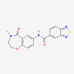 molecular formula C17H14N4O3S B3006144 N-(4-methyl-5-oxo-2,3,4,5-tetrahydrobenzo[f][1,4]oxazepin-7-yl)benzo[c][1,2,5]thiadiazole-5-carboxamide CAS No. 1206989-09-4