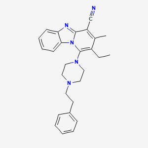 molecular formula C27H29N5 B3006145 2-Ethyl-3-methyl-1-[4-(2-phenylethyl)piperazin-1-yl]pyrido[1,2-a]benzimidazole-4-carbonitrile CAS No. 384368-92-7
