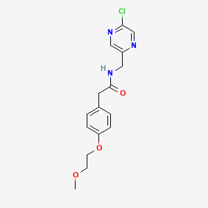 molecular formula C16H18ClN3O3 B3006156 N-[(5-chloropyrazin-2-yl)methyl]-2-[4-(2-methoxyethoxy)phenyl]acetamide CAS No. 2094596-07-1