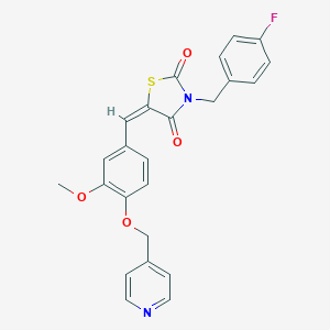 molecular formula C24H19FN2O4S B300616 3-(4-Fluorobenzyl)-5-[3-methoxy-4-(4-pyridinylmethoxy)benzylidene]-1,3-thiazolidine-2,4-dione 