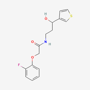 molecular formula C15H16FNO3S B3006162 2-(2-fluorophenoxy)-N-(3-hydroxy-3-(thiophen-3-yl)propyl)acetamide CAS No. 2034548-88-2