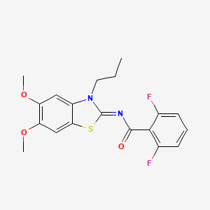 molecular formula C19H18F2N2O3S B3006165 (Z)-N-(5,6-dimethoxy-3-propylbenzo[d]thiazol-2(3H)-ylidene)-2,6-difluorobenzamide CAS No. 1007294-37-2