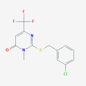 2-((3-Chlorobenzyl)sulfanyl)-3-methyl-6-(trifluoromethyl)-4(3H)-pyrimidinone