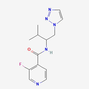 molecular formula C13H16FN5O B3006170 3-fluoro-N-(3-methyl-1-(1H-1,2,3-triazol-1-yl)butan-2-yl)isonicotinamide CAS No. 2034562-05-3