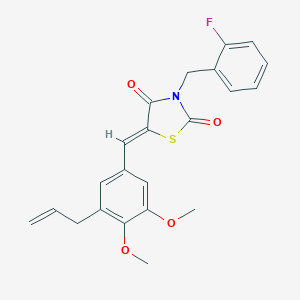 molecular formula C22H20FNO4S B300621 5-(3-Allyl-4,5-dimethoxybenzylidene)-3-(2-fluorobenzyl)-1,3-thiazolidine-2,4-dione 