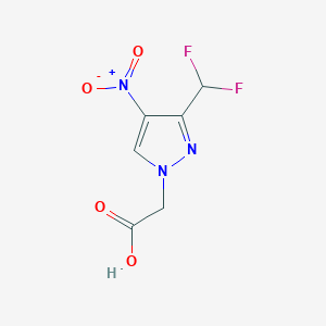 molecular formula C6H5F2N3O4 B3006212 [3-(difluoromethyl)-4-nitro-1H-pyrazol-1-yl]acetic acid CAS No. 1795503-05-7