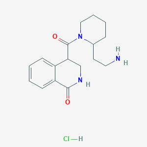 molecular formula C17H24ClN3O2 B3006215 4-[2-(2-氨基乙基)哌啶-1-羰基]-3,4-二氢-2H-异喹啉-1-酮；盐酸盐 CAS No. 2418726-87-9