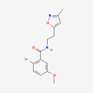 molecular formula C14H15BrN2O3 B3006217 2-bromo-5-methoxy-N-(2-(3-methylisoxazol-5-yl)ethyl)benzamide CAS No. 1421526-43-3