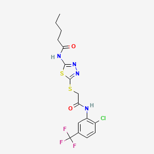 N-[5-[2-[2-chloro-5-(trifluoromethyl)anilino]-2-oxoethyl]sulfanyl-1,3,4-thiadiazol-2-yl]pentanamide