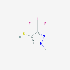 molecular formula C5H5F3N2S B3006222 1-Methyl-3-(trifluoromethyl)pyrazole-4-thiol CAS No. 2228569-19-3