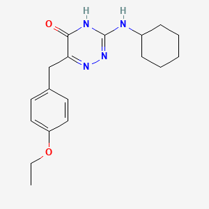 molecular formula C18H24N4O2 B3006226 3-(cyclohexylamino)-6-(4-ethoxybenzyl)-1,2,4-triazin-5(4H)-one CAS No. 905797-98-0