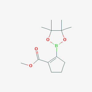 molecular formula C13H21BO4 B3006228 Methyl 2-(4,4,5,5-tetramethyl-1,3,2-dioxaborolan-2-yl)cyclopentene-1-carboxylate CAS No. 1449522-62-6