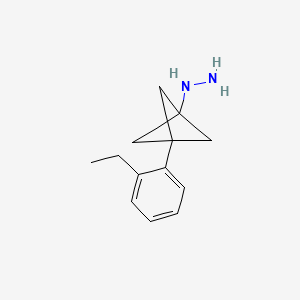 molecular formula C13H18N2 B3006232 [3-(2-Ethylphenyl)-1-bicyclo[1.1.1]pentanyl]hydrazine CAS No. 2287302-72-9