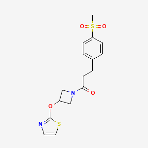 3-(4-(Methylsulfonyl)phenyl)-1-(3-(thiazol-2-yloxy)azetidin-1-yl)propan-1-one