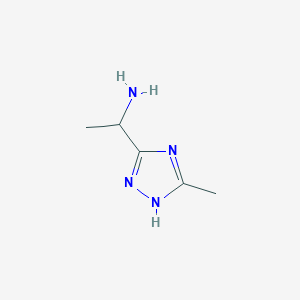 molecular formula C5H10N4 B3006240 1-(5-methyl-4H-1,2,4-triazol-3-yl)ethanamine CAS No. 518066-19-8