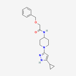 molecular formula C20H26N4O2 B3006246 2-(苄氧基)-N-(1-(5-环丙基-1H-吡唑-3-基)哌啶-4-基)乙酰胺 CAS No. 1902949-54-5