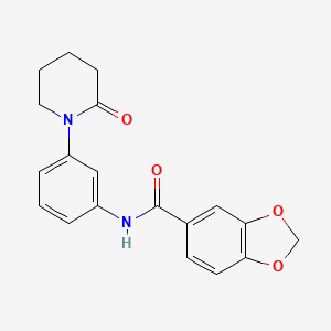 molecular formula C19H18N2O4 B3006262 N-[3-(2-oxopiperidin-1-yl)phenyl]-1,3-benzodioxole-5-carboxamide CAS No. 941873-05-8