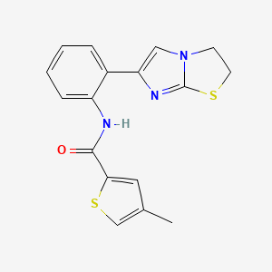 molecular formula C17H15N3OS2 B3006264 N-(2-(2,3-dihydroimidazo[2,1-b]thiazol-6-yl)phenyl)-4-methylthiophene-2-carboxamide CAS No. 2034289-40-0