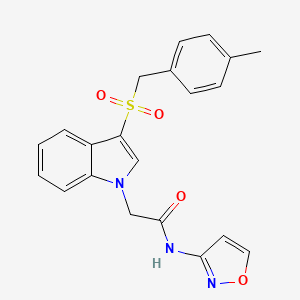 molecular formula C21H19N3O4S B3006265 N-(异恶唑-3-基)-2-(3-((4-甲基苄基)磺酰基)-1H-吲哚-1-基)乙酰胺 CAS No. 898454-29-0