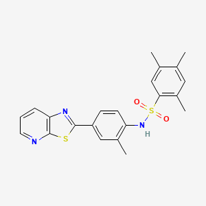 molecular formula C22H21N3O2S2 B3006267 2,4,5-trimethyl-N-(2-methyl-4-(thiazolo[5,4-b]pyridin-2-yl)phenyl)benzenesulfonamide CAS No. 912623-83-7